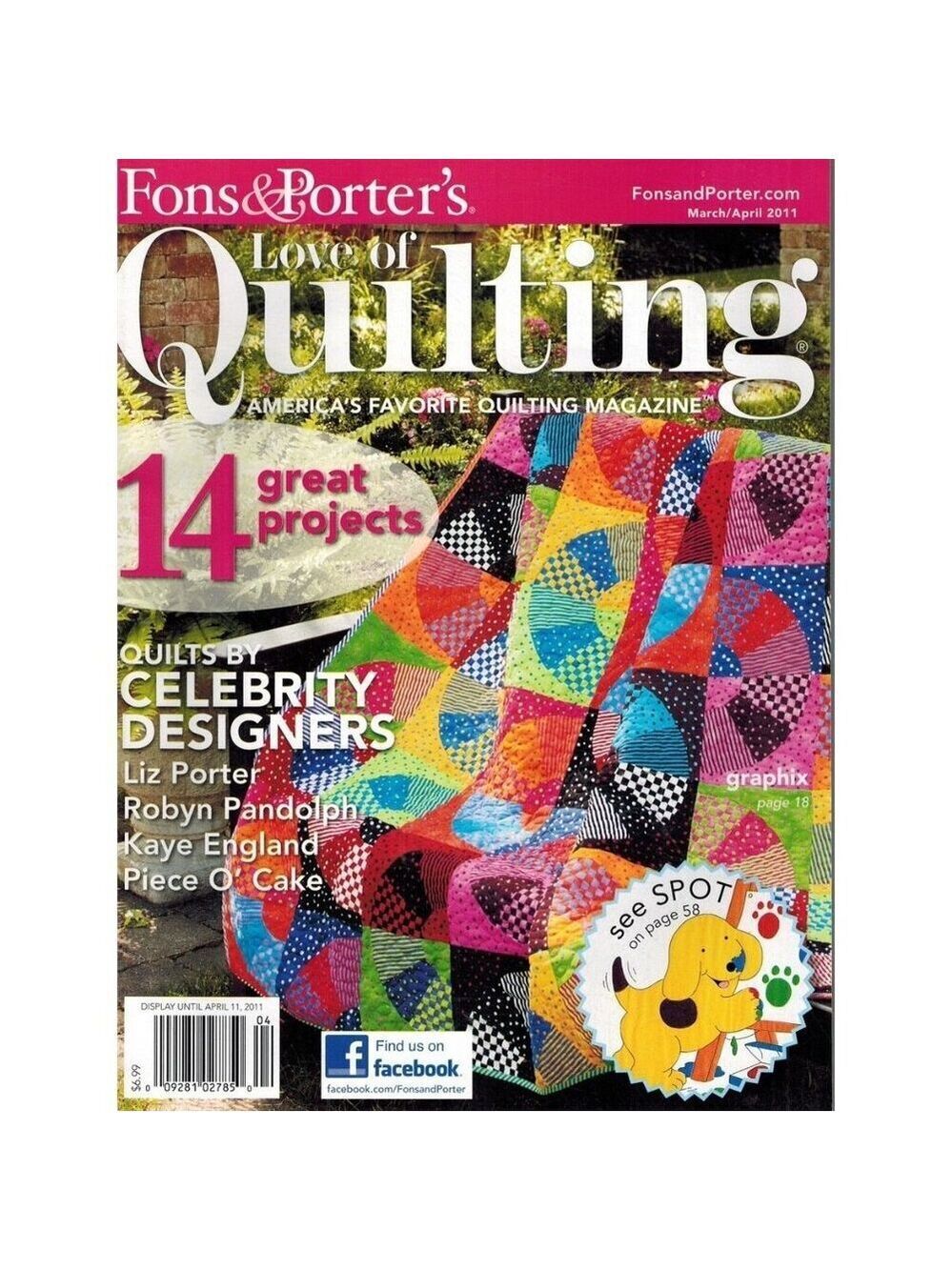 Love Of Quilting Vol. 16 Issue 92 March/April 2011 Single Issue Fons & Porter Qu